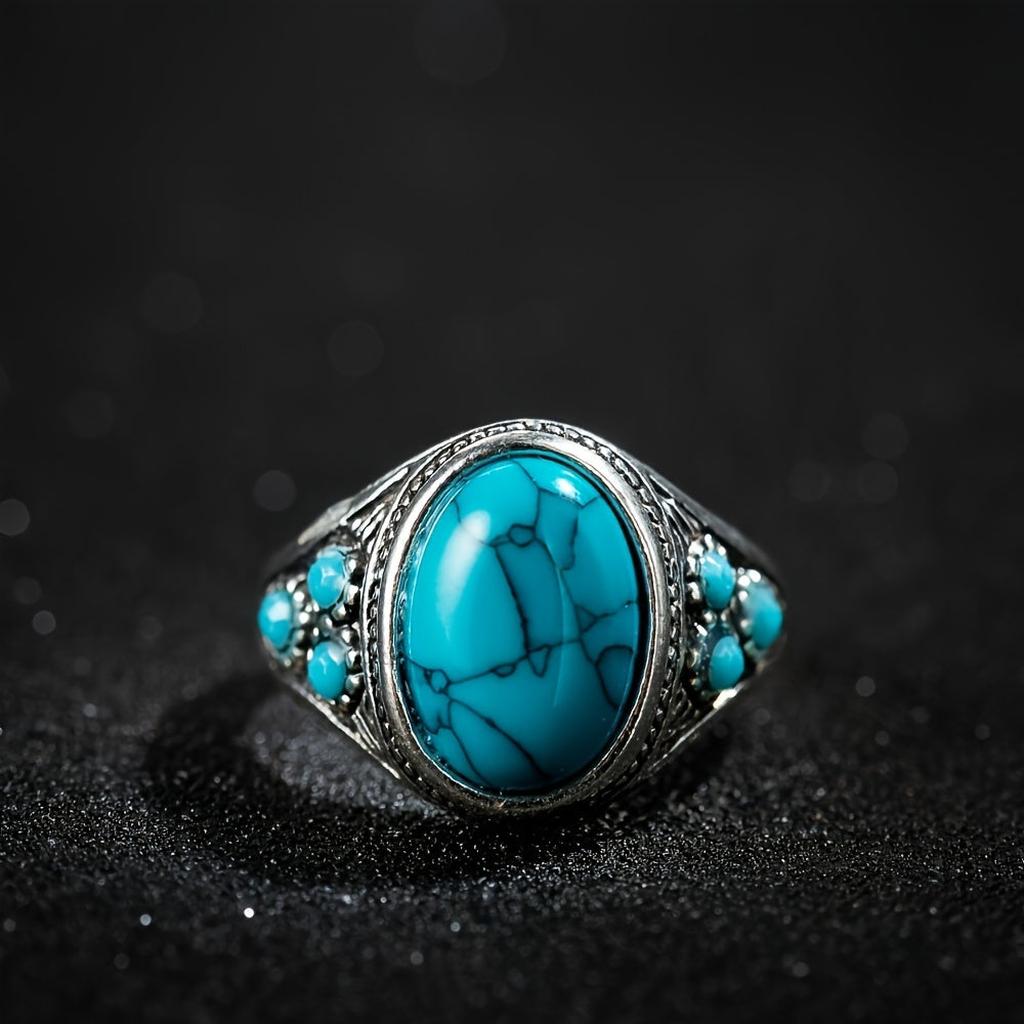 Ring “Nomad” with Blue Stone | White Gold