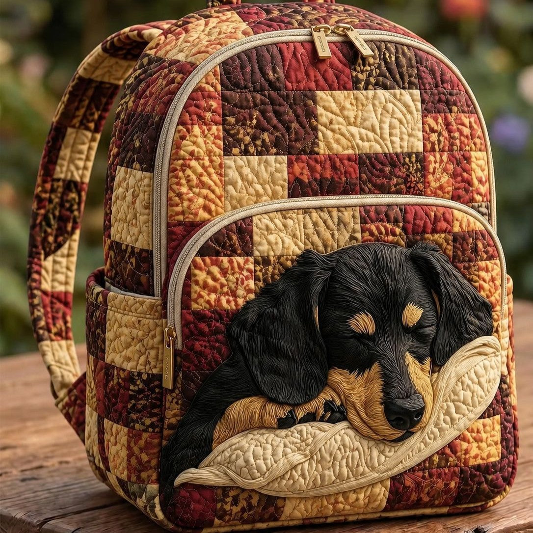 Quilted Backpack – Old Badger Fabric Print