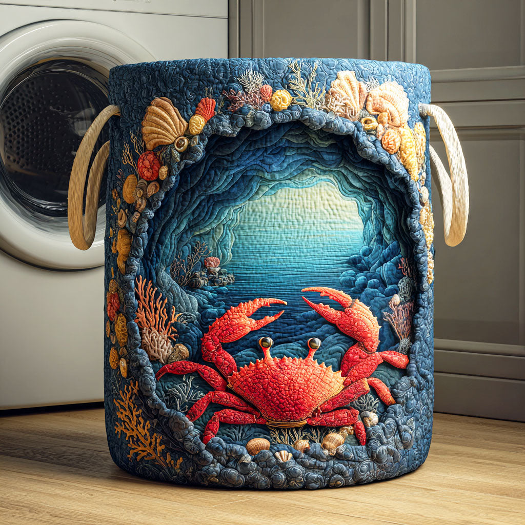 Quilted Laundry Basket with Maritime Design