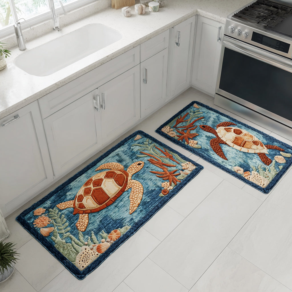 Non-Slip Kitchen Rug with Waves and Open Sea