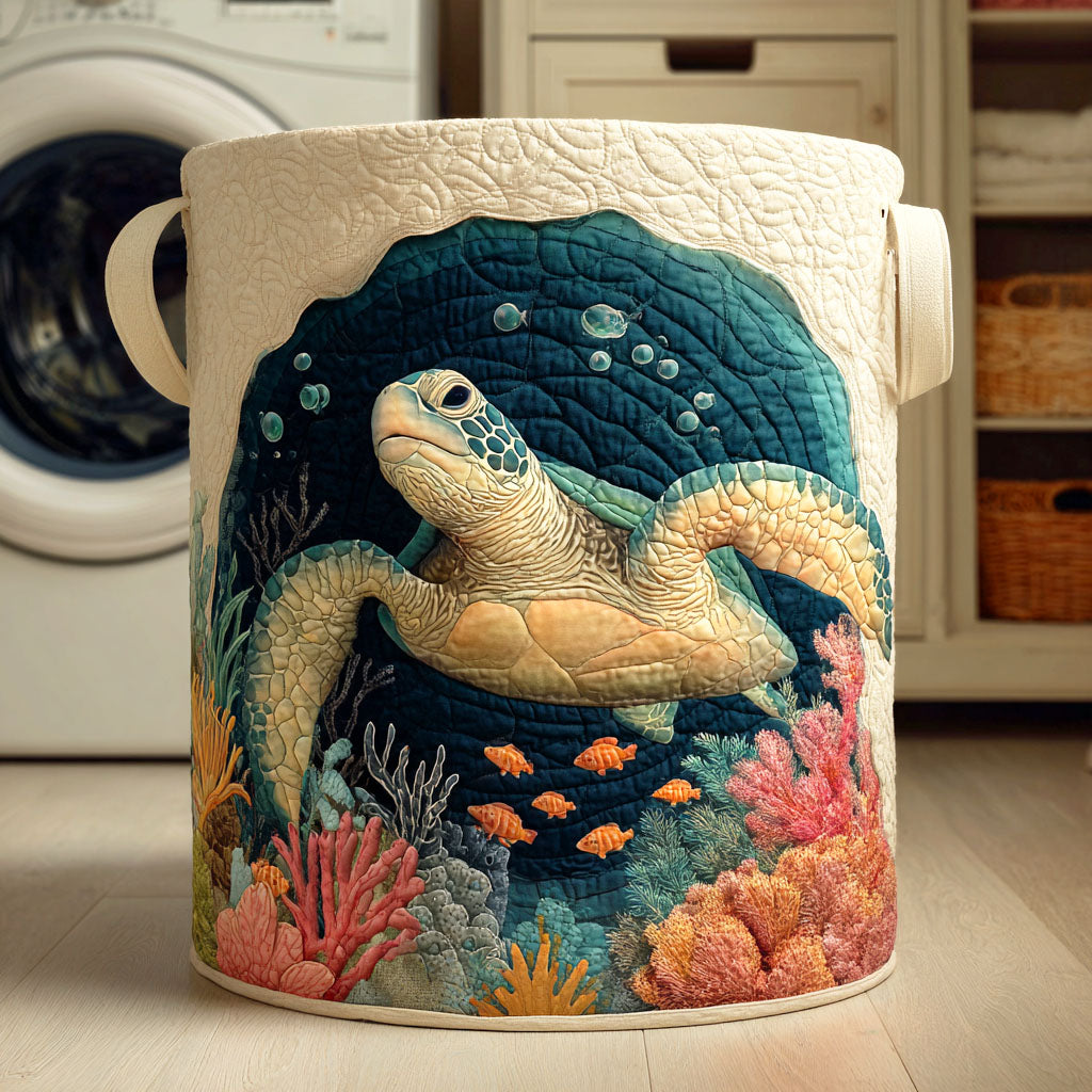 Quilted Laundry Basket with Maritime Design