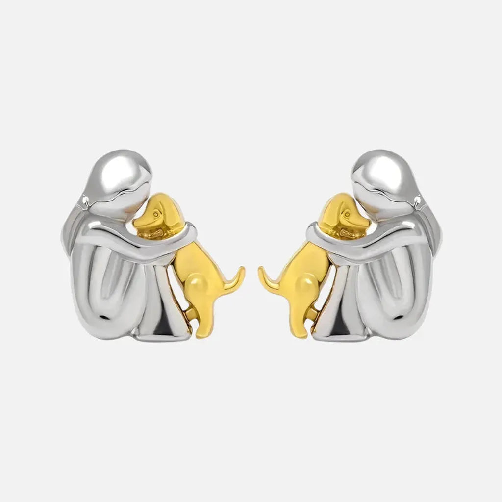 Two-Tone Earrings in White Gold and Gold