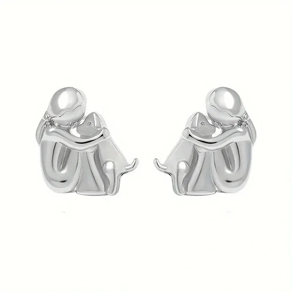 Two-Tone Earrings in White Gold and Gold