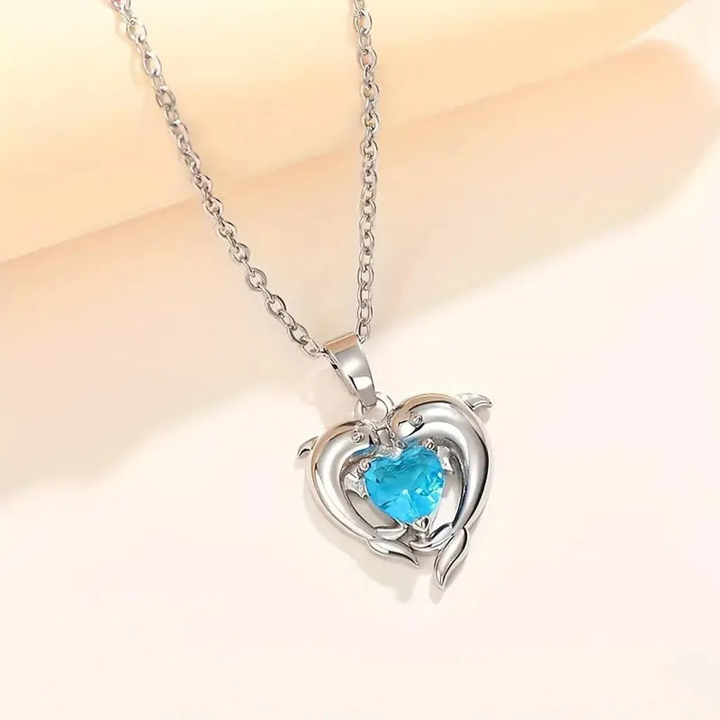 Necklace Ocean Heart Twins | White Gold