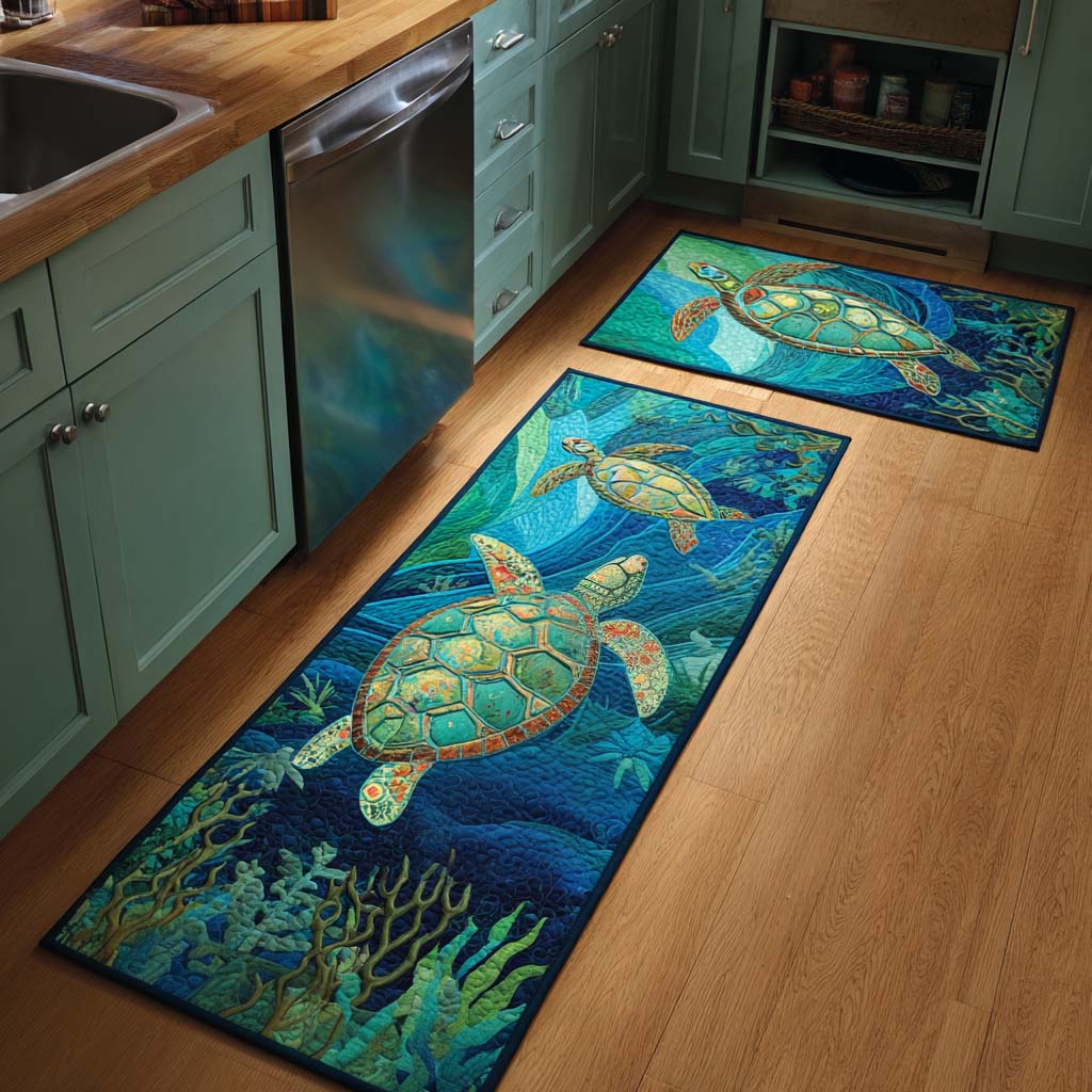 Non-Slip Kitchen Rug with Ocean Atmosphere