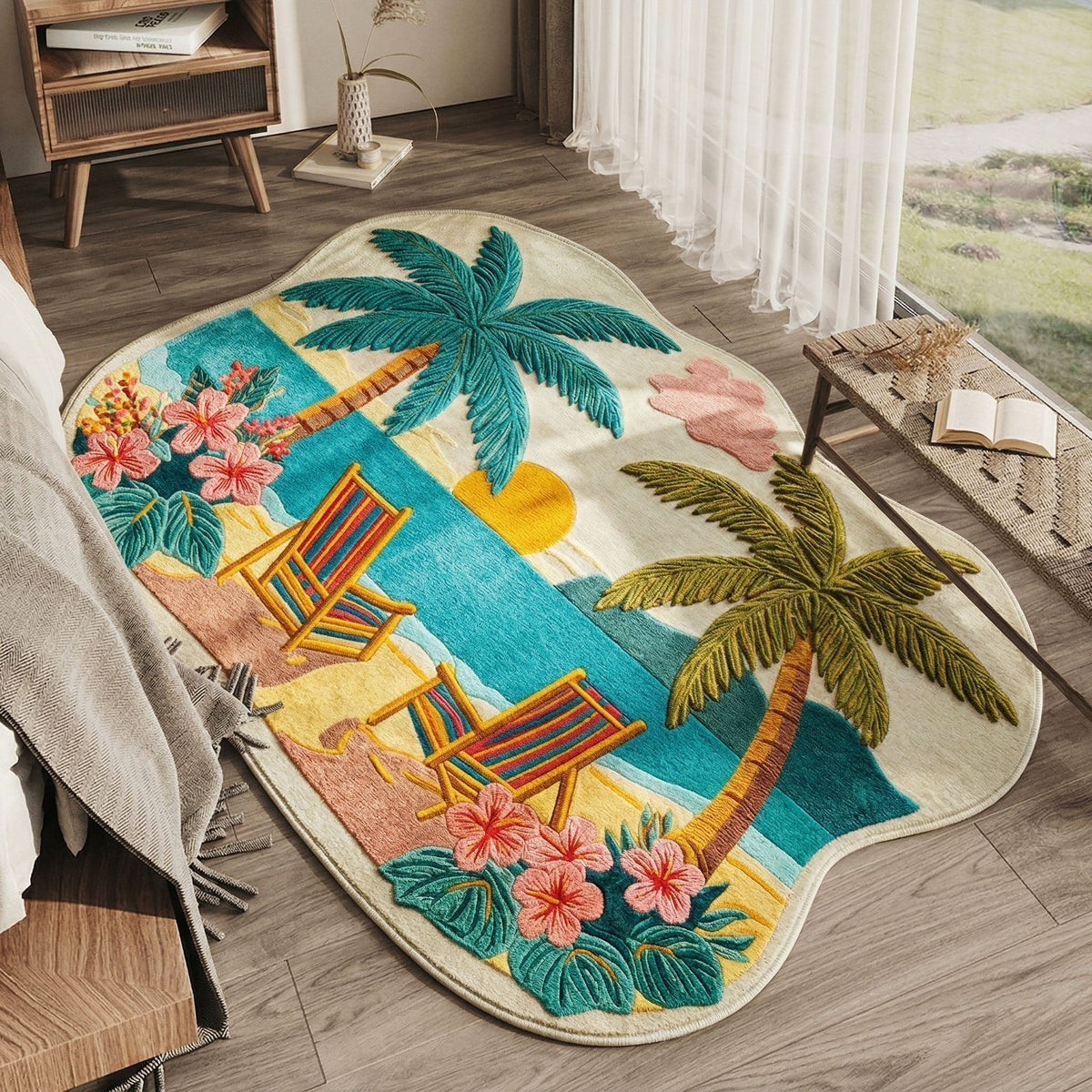 Shaped Rug – Palm Tree