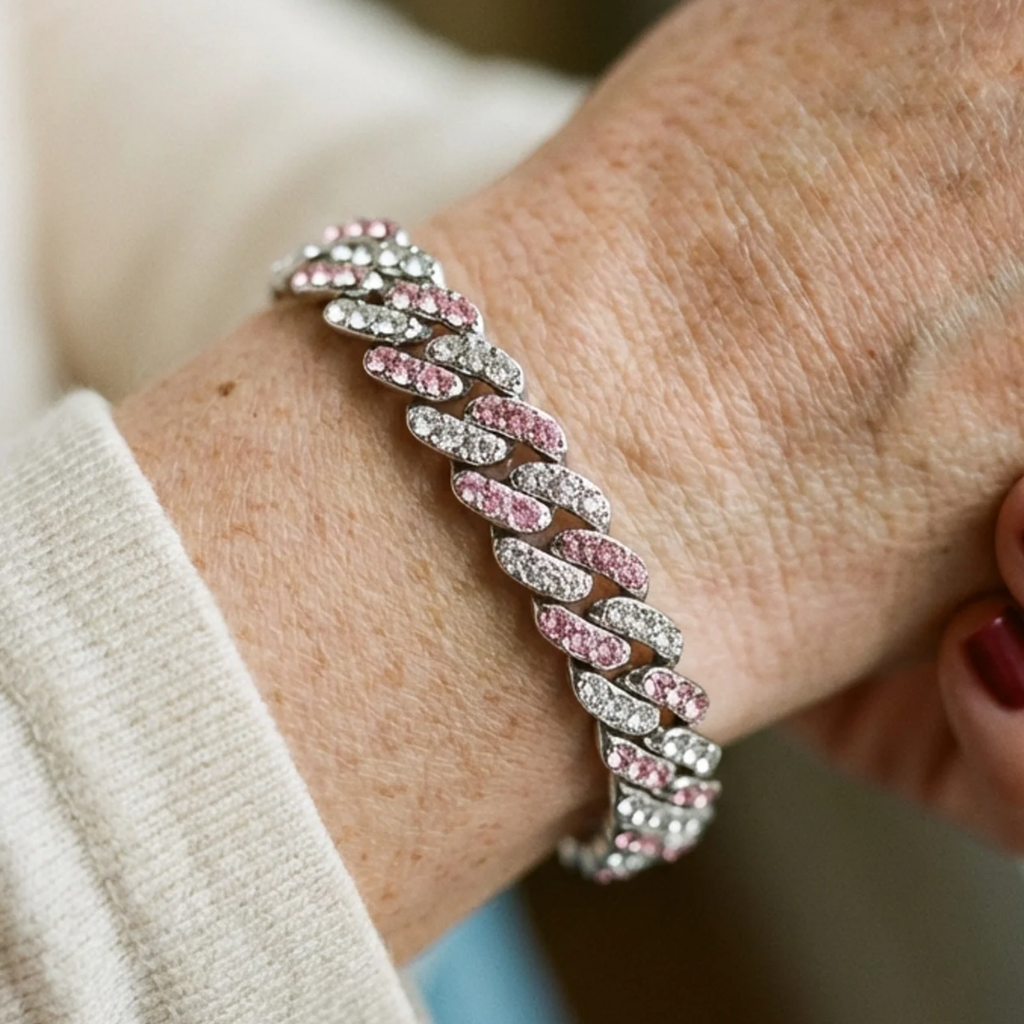 Curb Chain Bracelet “Arctic Rosé”