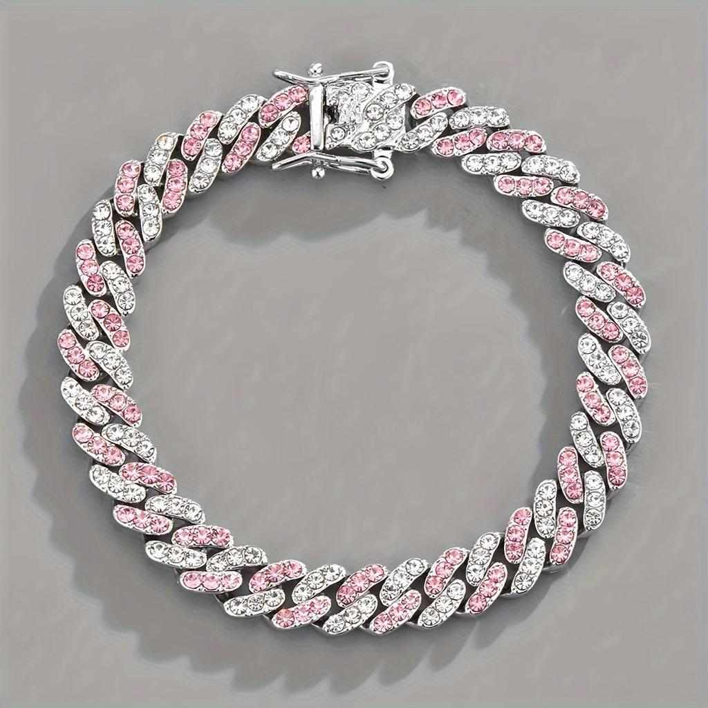 Curb Chain Bracelet “Arctic Rosé”