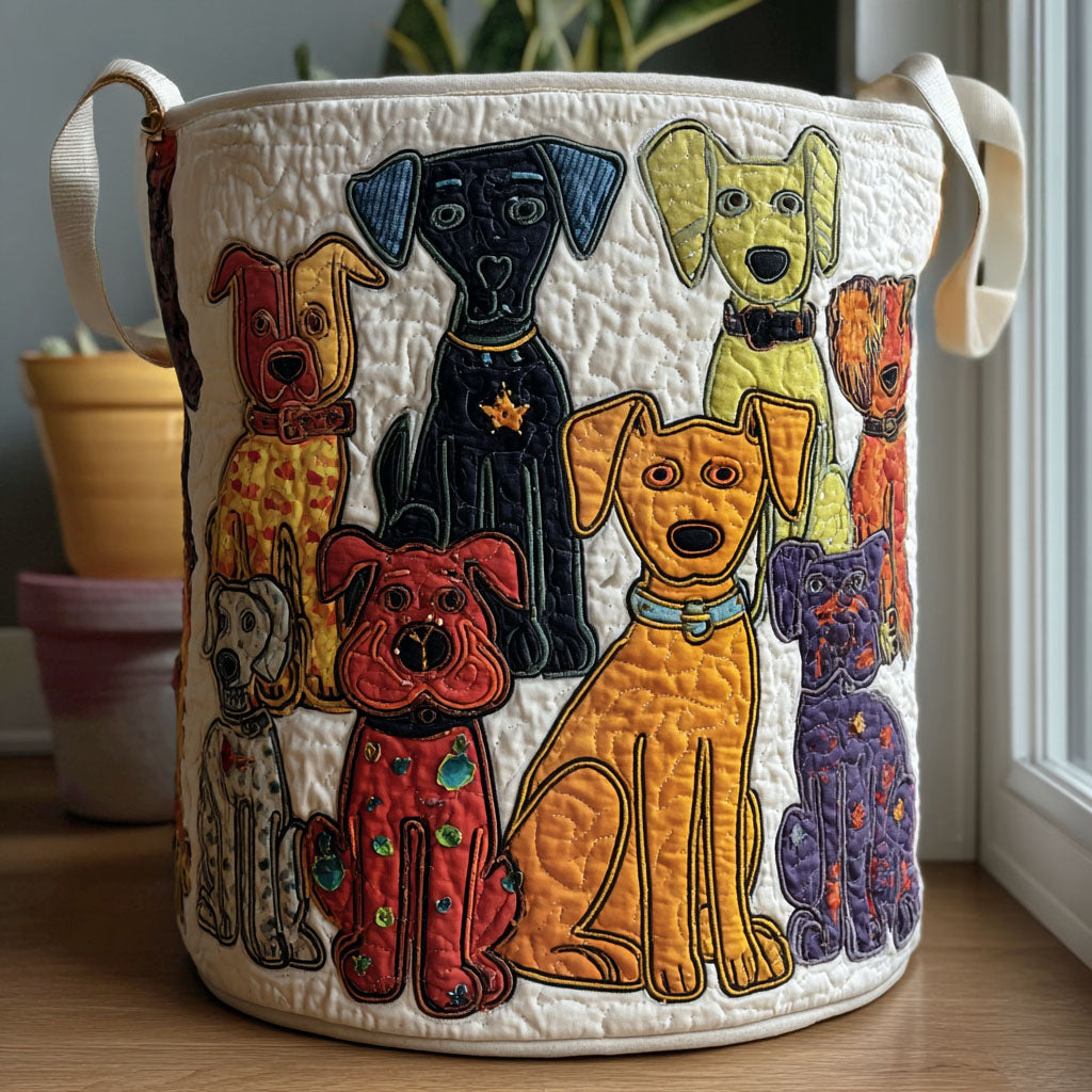 Quilted Laundry Basket with Decorative Prints