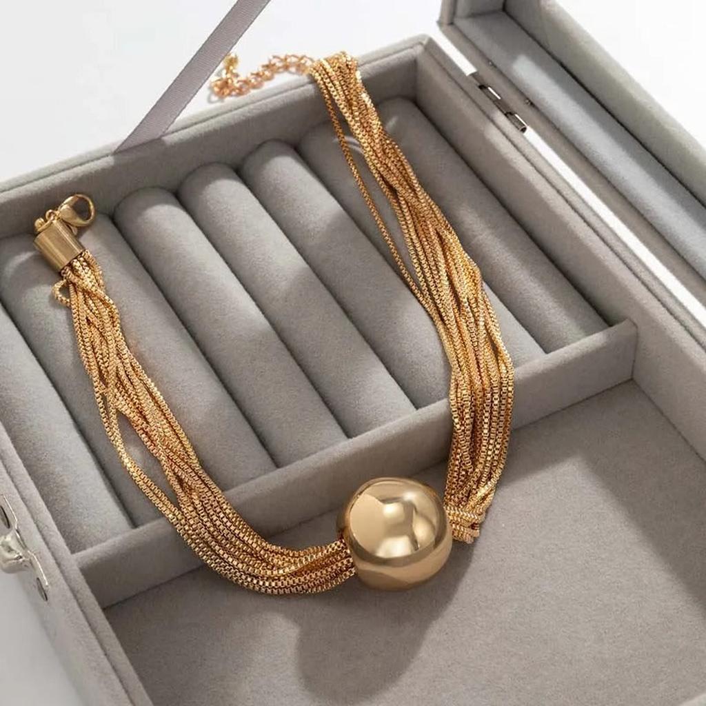 Retro Necklace with Colourful Pearls
