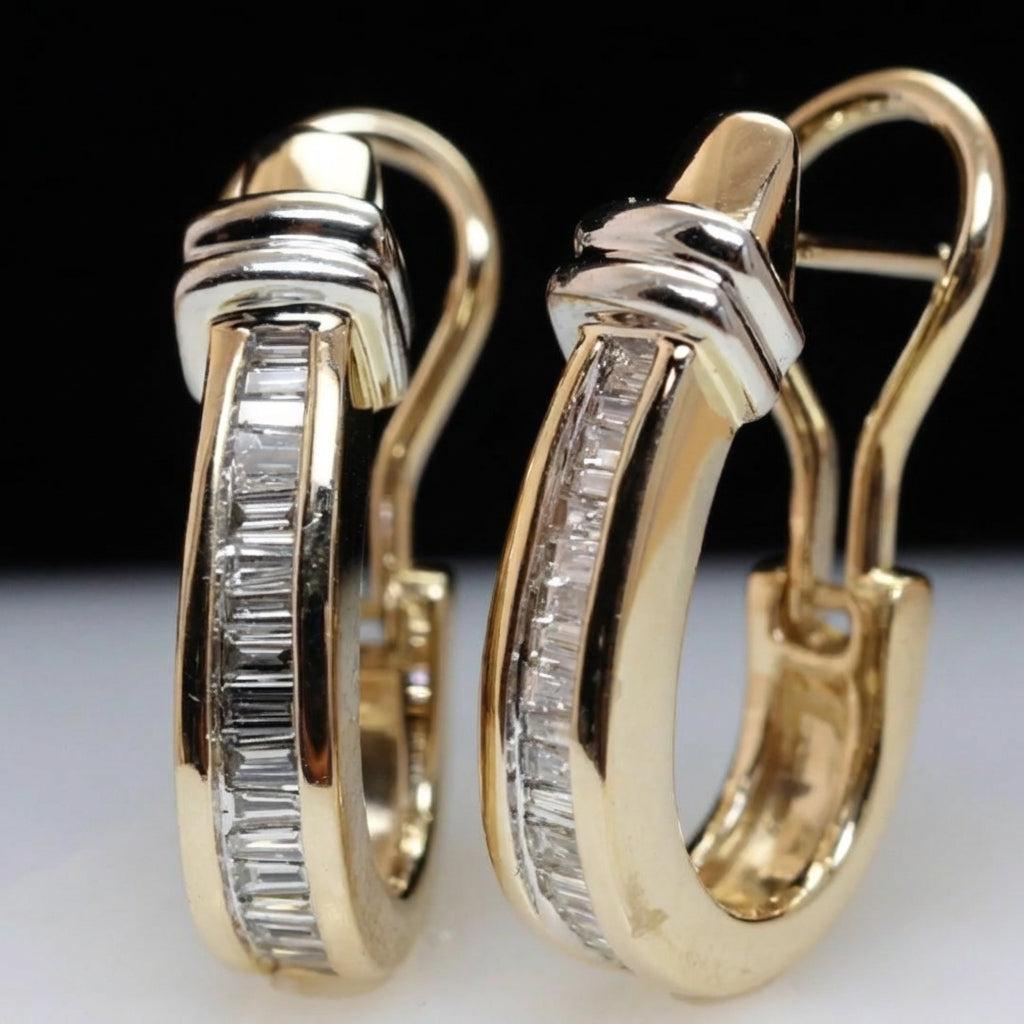 Retro Earrings in Gold with Zirconia
