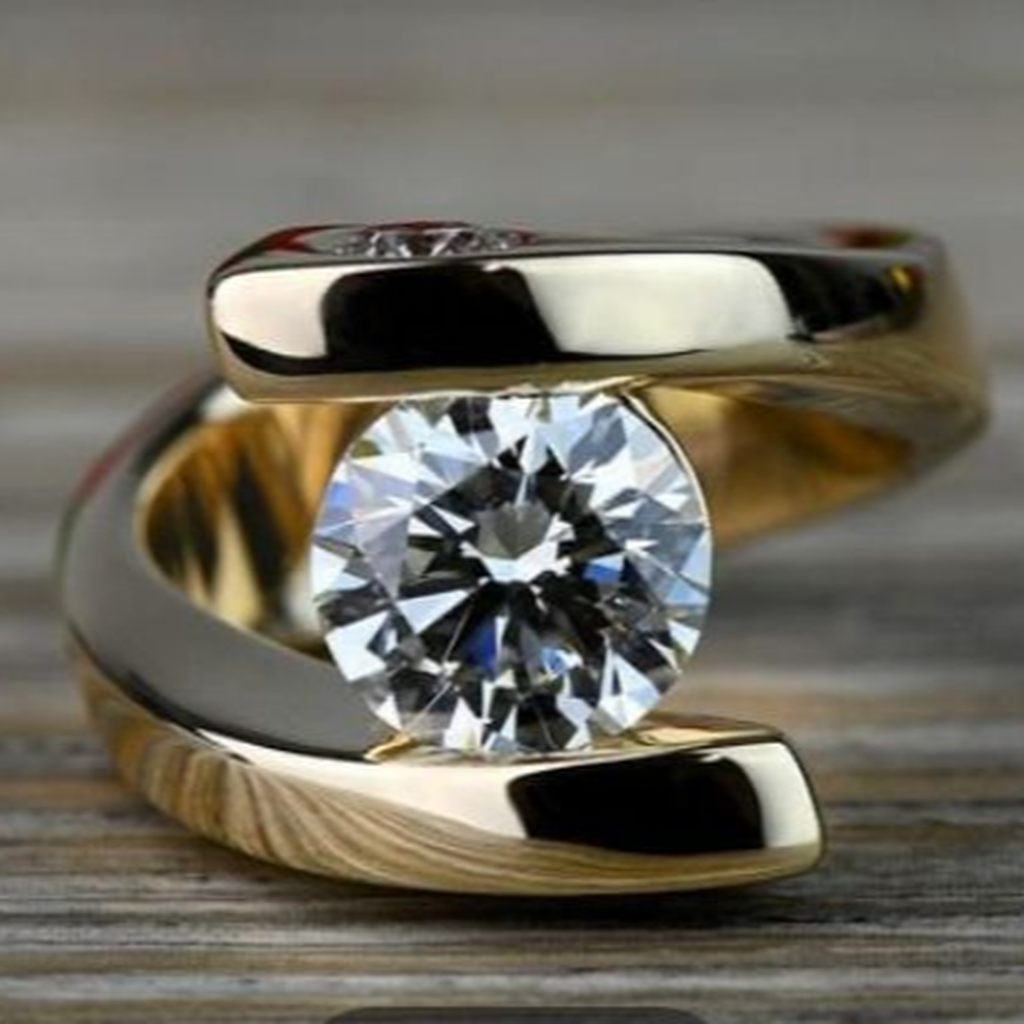 Spiral Retro Ring with Zirconia