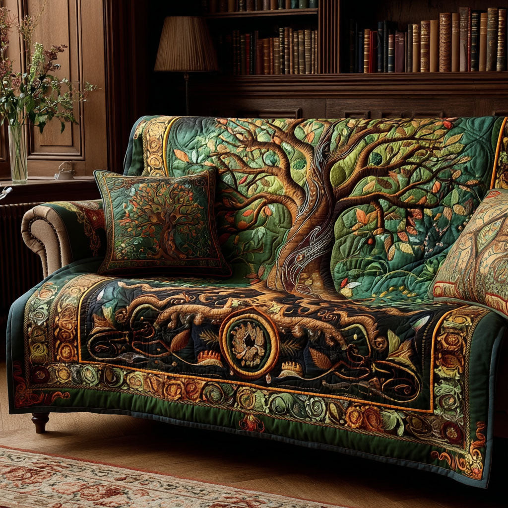 Quilted Sofa Cover – with Natural Roots