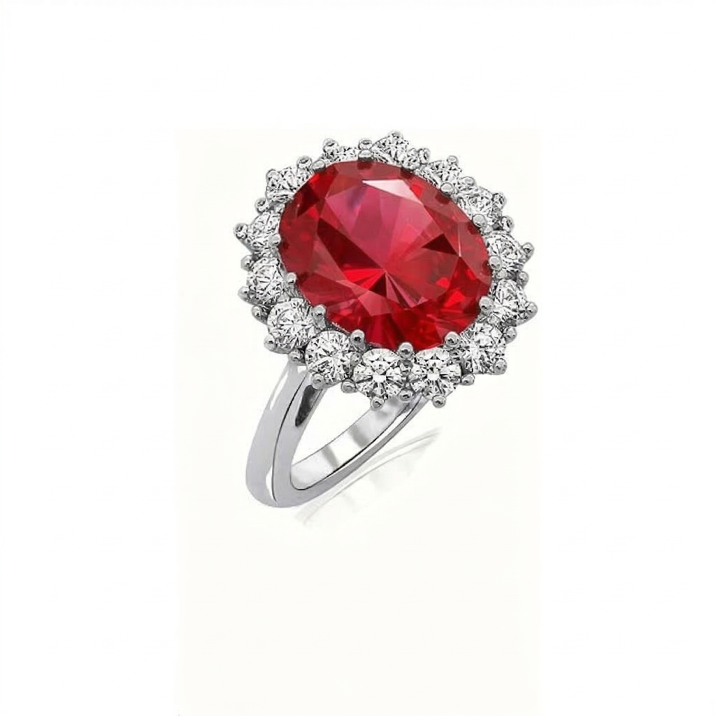Ruby Ring “Scarlet Crown” | White Gold