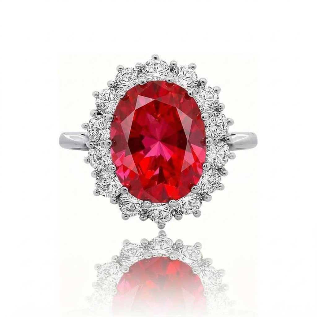 Ruby Ring “Scarlet Crown” | White Gold
