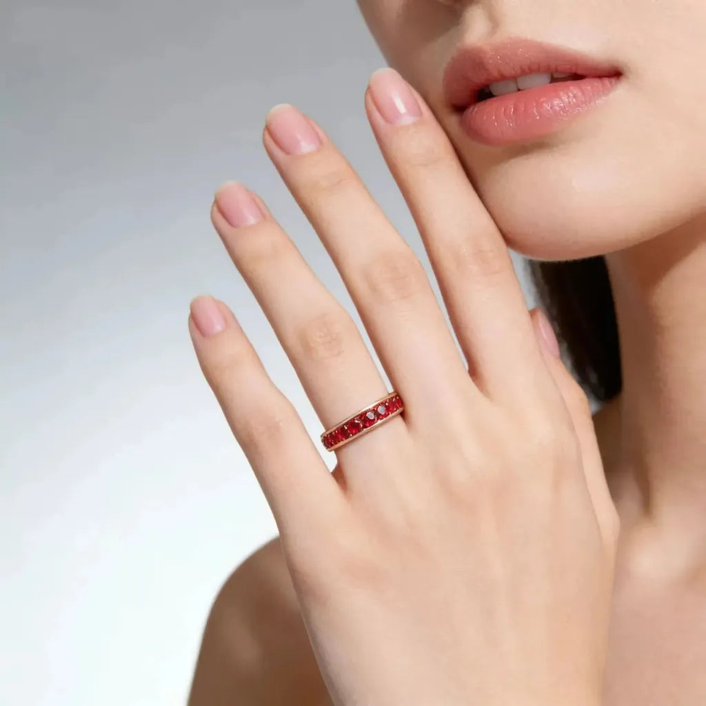 Ruby Ring “Eternal Row” in White Gold