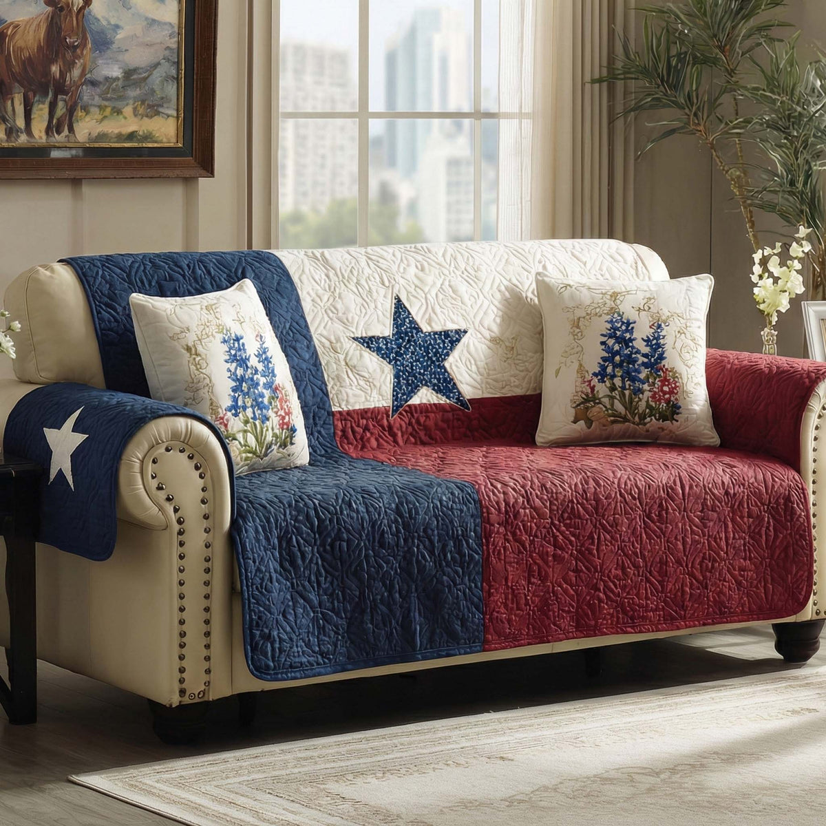 Quilted Sofa Cover – American Style