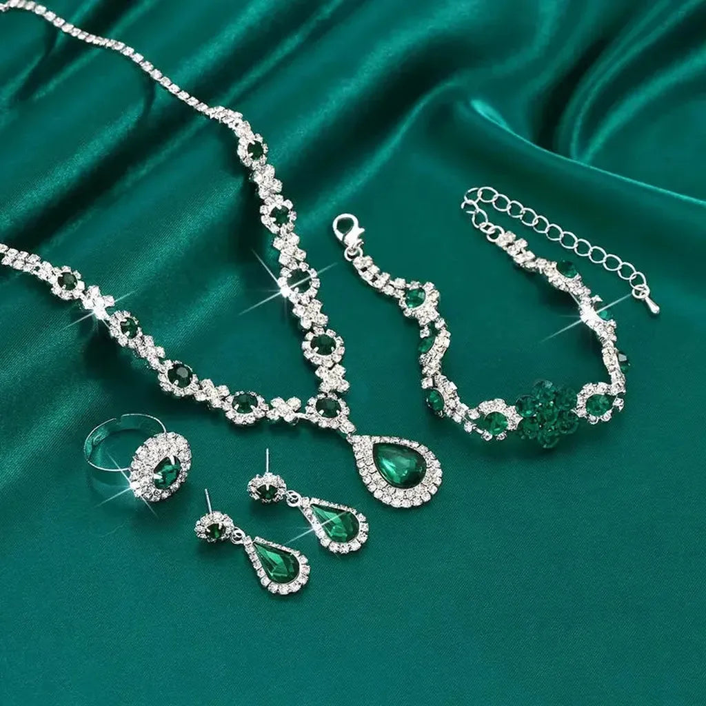 Adriana Lysandra Jewellery Set | White Gold