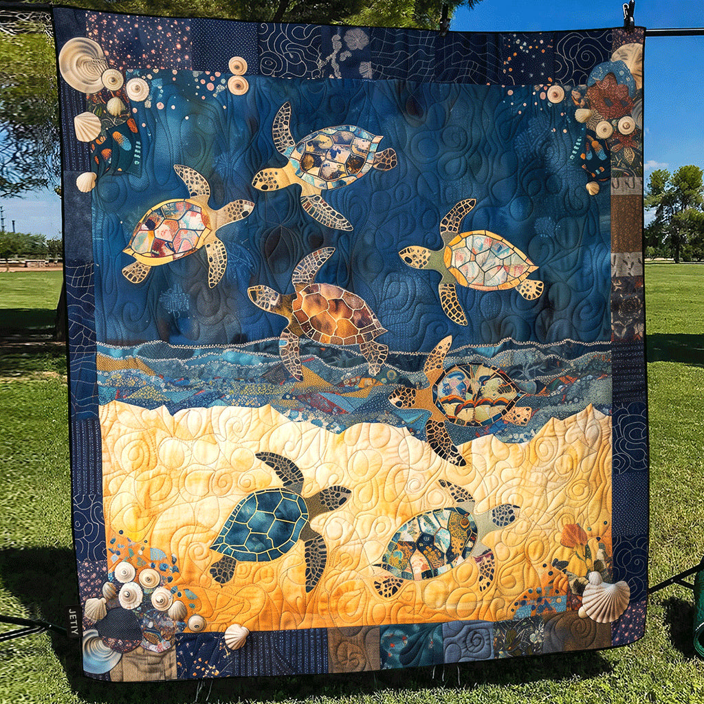 Quilted Blanket – Sea Turtle Mingle