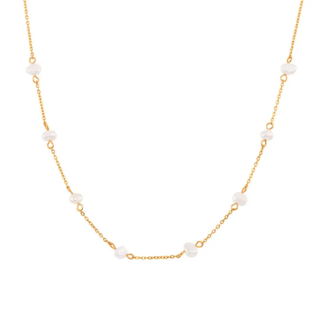 Set: Necklace and Bracelet with Daisies in Stainless Steel