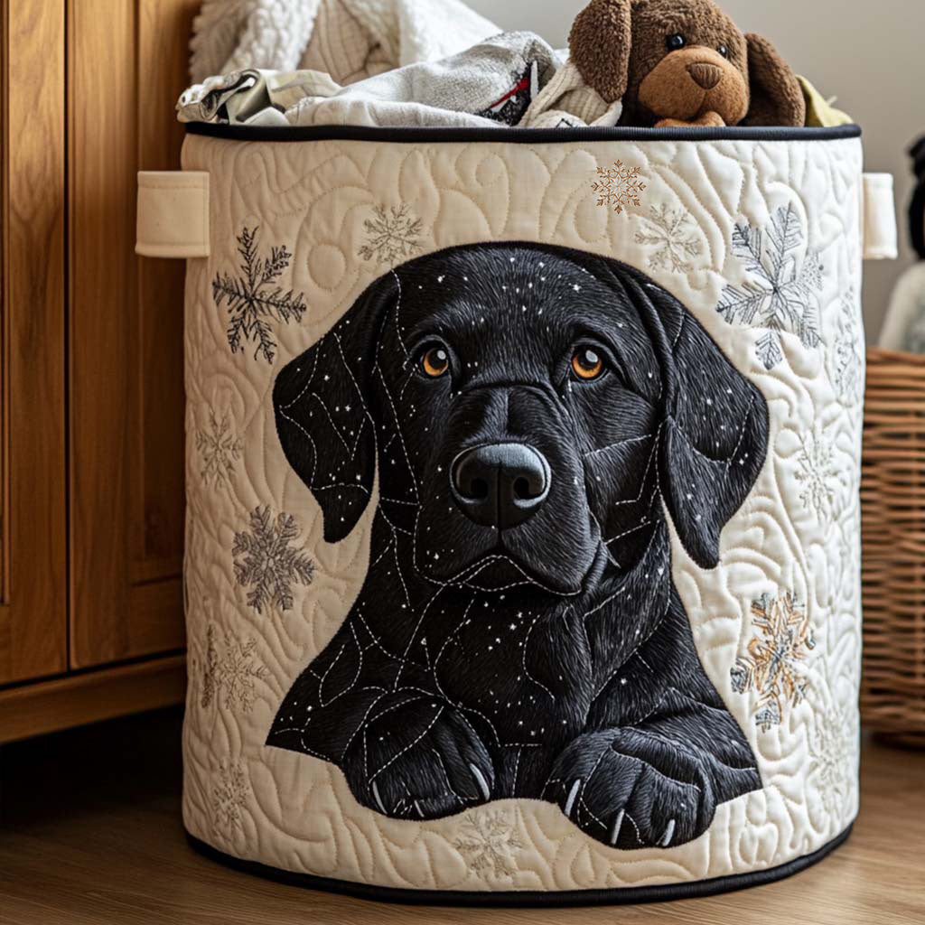 Quilted Laundry Basket with Winter Design