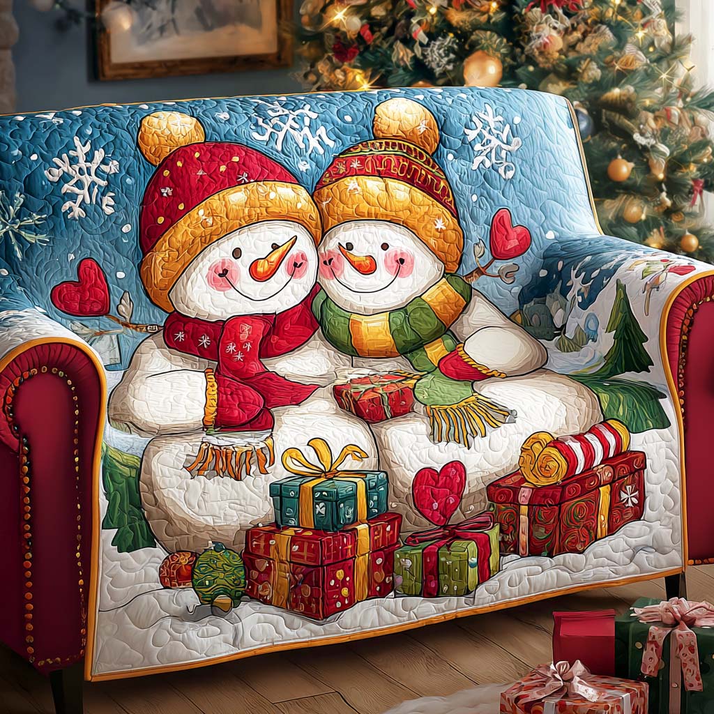 Quilted Sofa Cover with Christmas Design