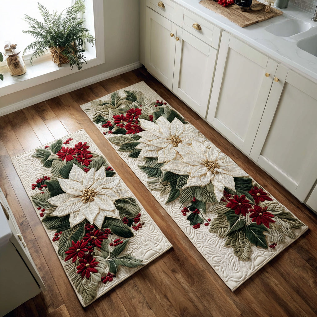 Non-Slip Kitchen Rug – Winter Kitchen Rug Snowflakes