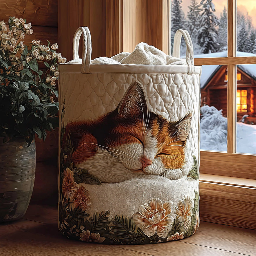 Quilted Laundry Basket with Winter Design