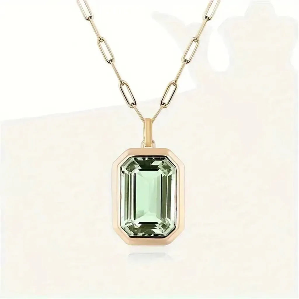 Sofia Necklace with Emerald Green Stone