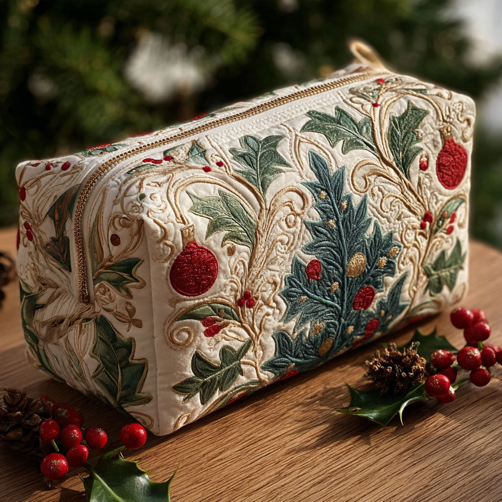 Quilted Makeup Bag with Twinkling Lights
