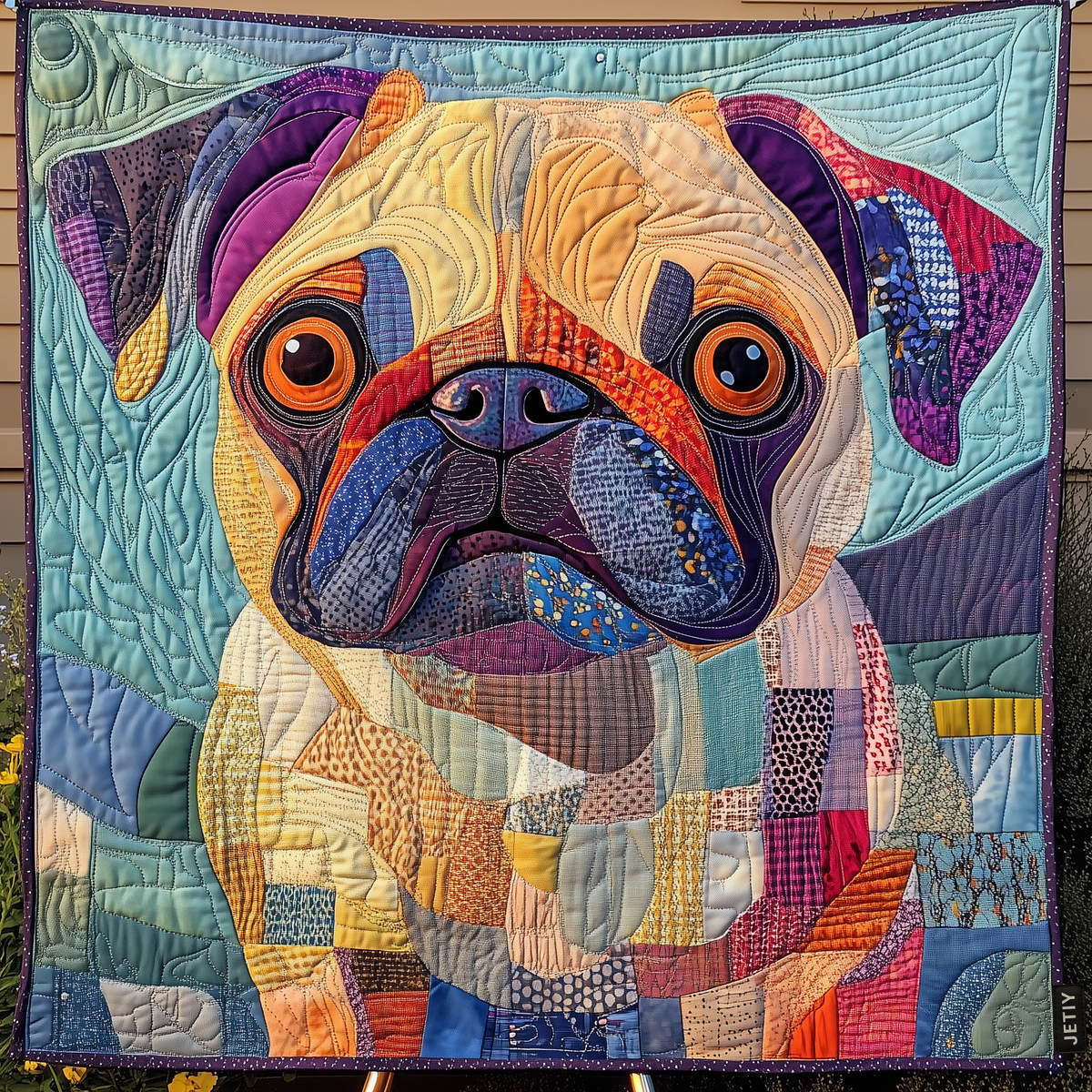 Quilted Blanket – Squishy Pug Love