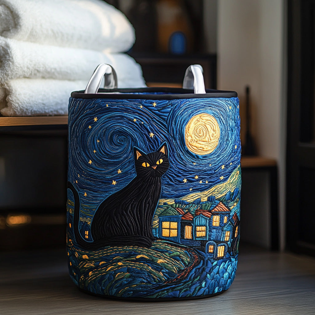 Quilted Laundry Basket with Decorative Prints