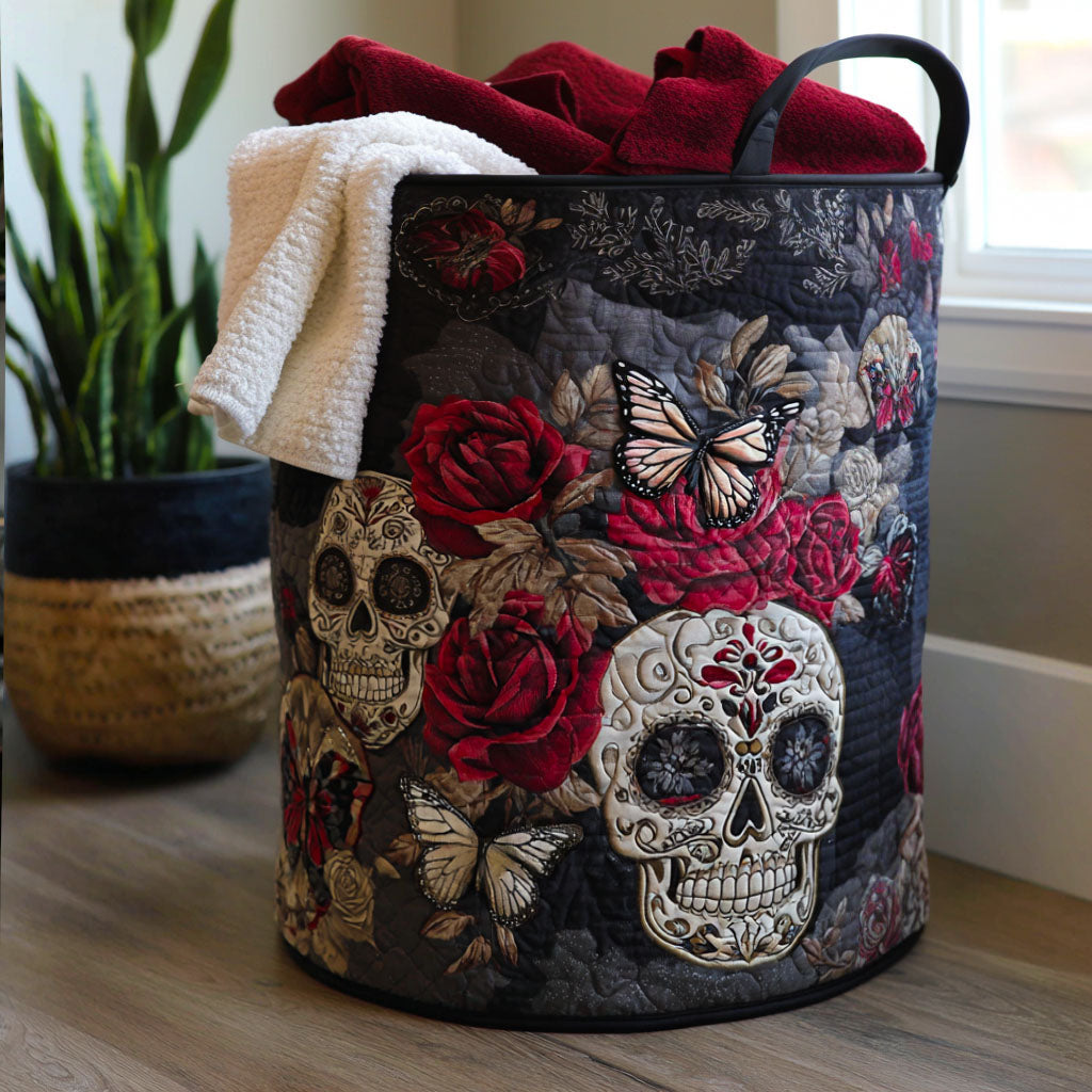 Quilted Laundry Basket with Sweet Colourful Fantasy