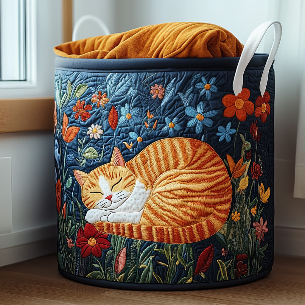Quilted Laundry Basket with Sunny Calm