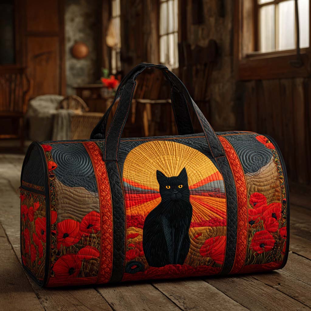 Quilted Travel Bag – Cat at Sunset