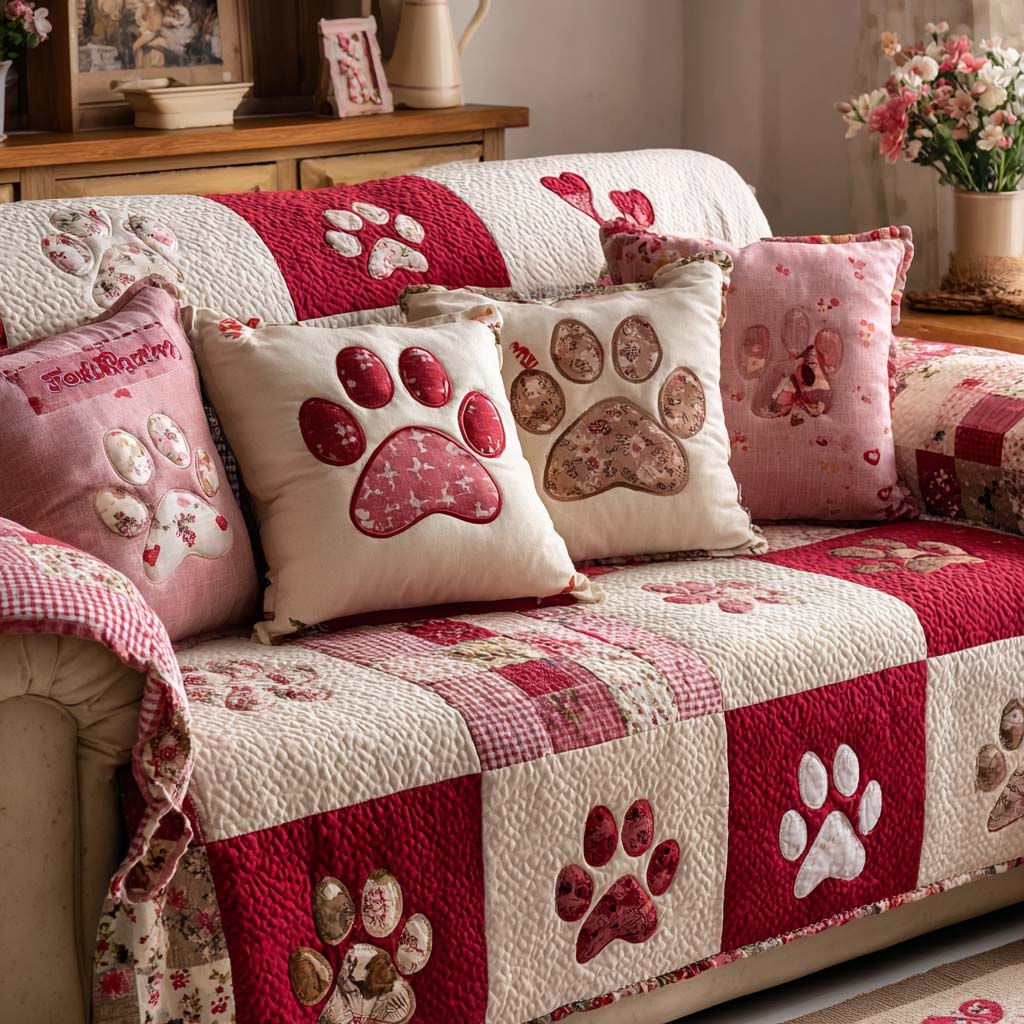 Quilted Sofa Cover – with Sweet Prints