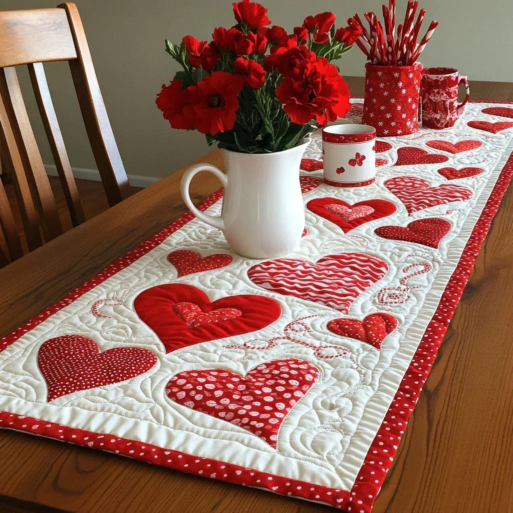Padded Table Runner - Warm Hearts