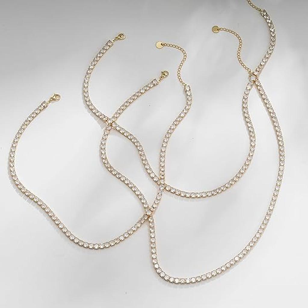 Tennis Necklace in Gold
