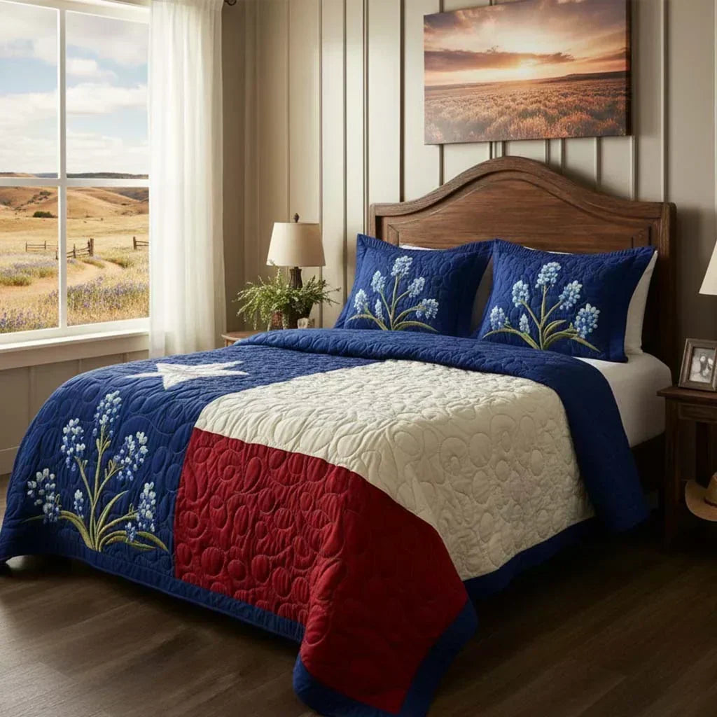 3-Piece Quilted Bedding Set – Pride of Texas