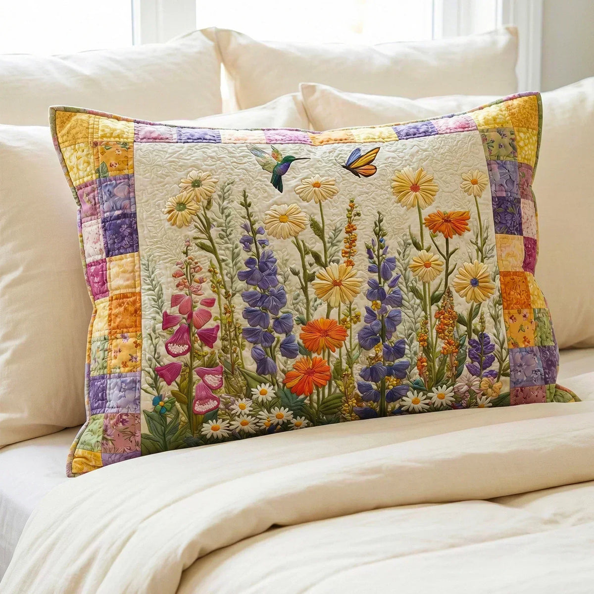 Padded Pillow Cover - Timeless Floral Pattern