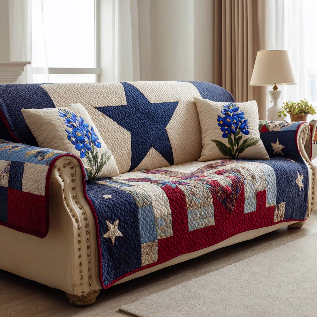 Quilted Sofa Cover – American Style