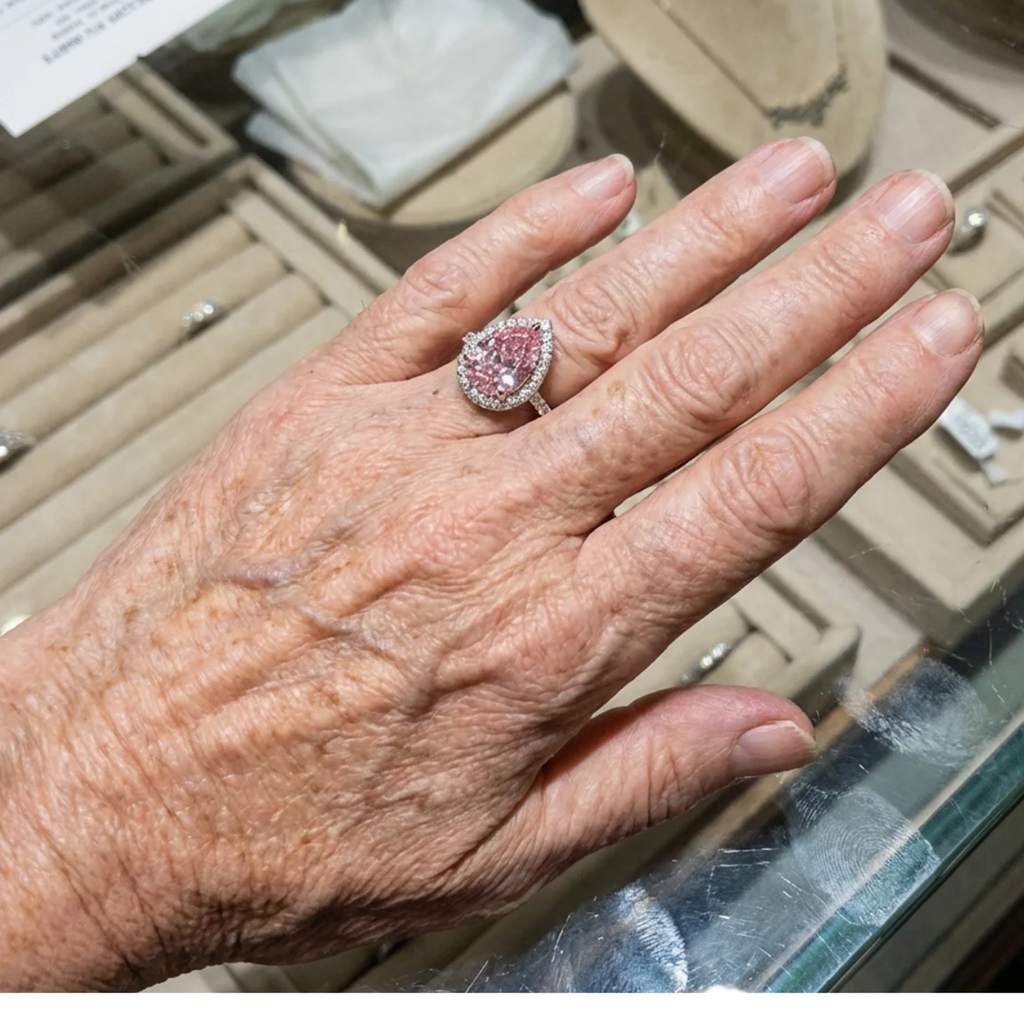 Teardrop Ring with Pink Sapphire