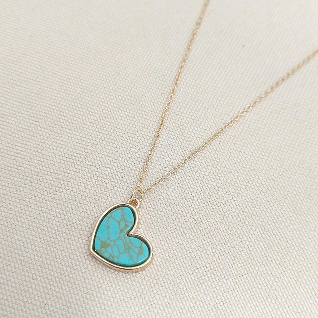 Necklace “Turquoise Love” | Gold