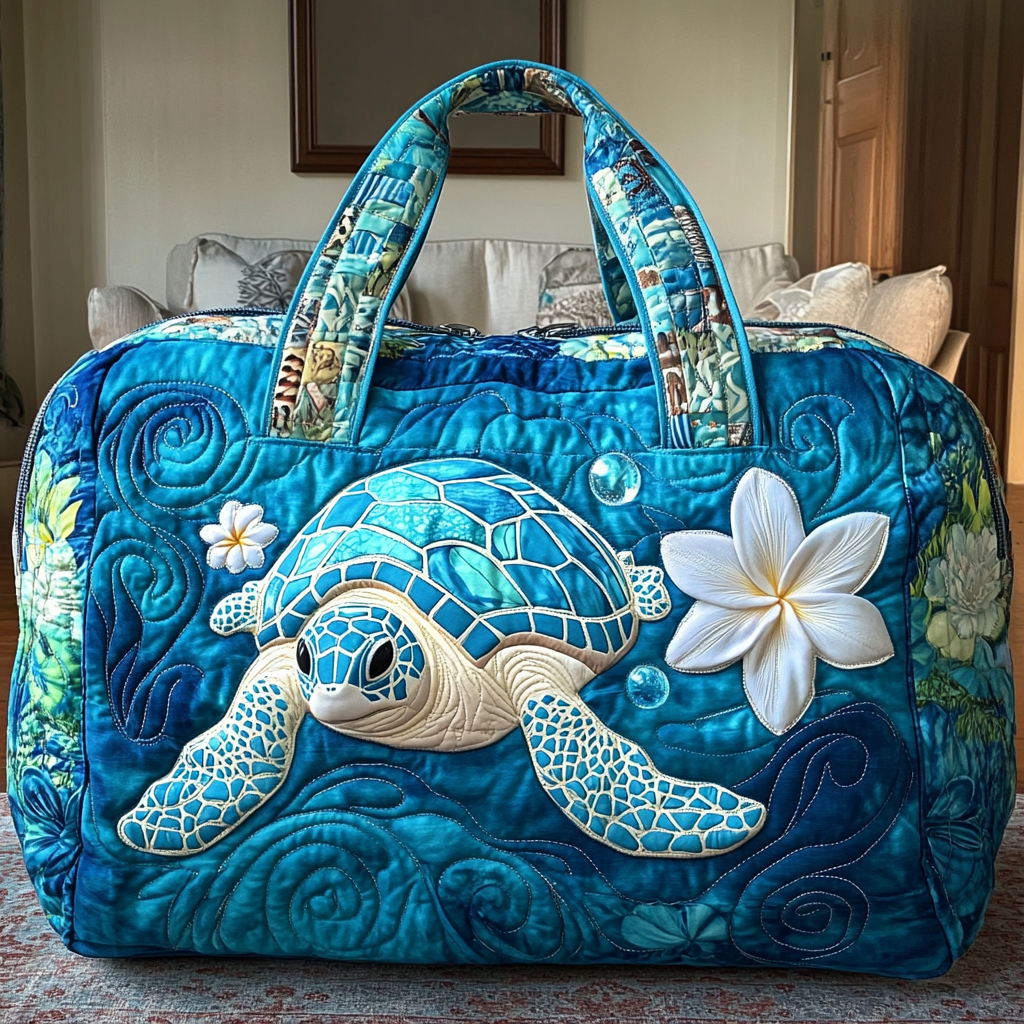 Quilted Travel Bag – Sea Turtle III