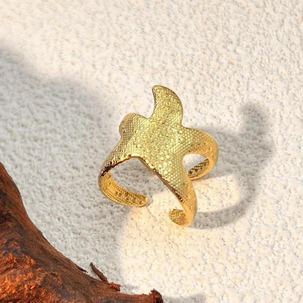 Adjustable Retro Gold Ring “Starfish”