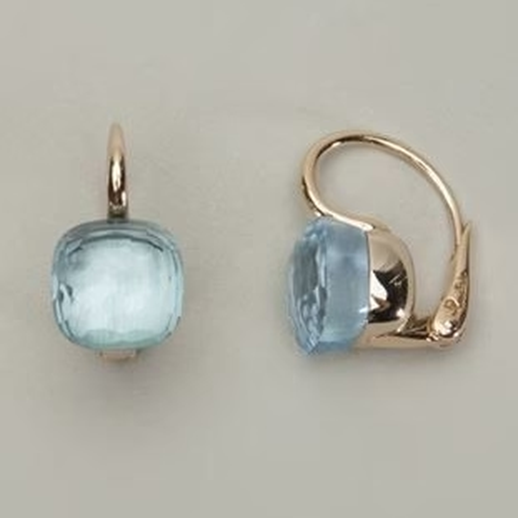 Vintage Earrings in Blue with Zirconia