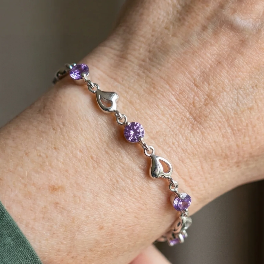 Necklace “Violet Heart” | White Gold