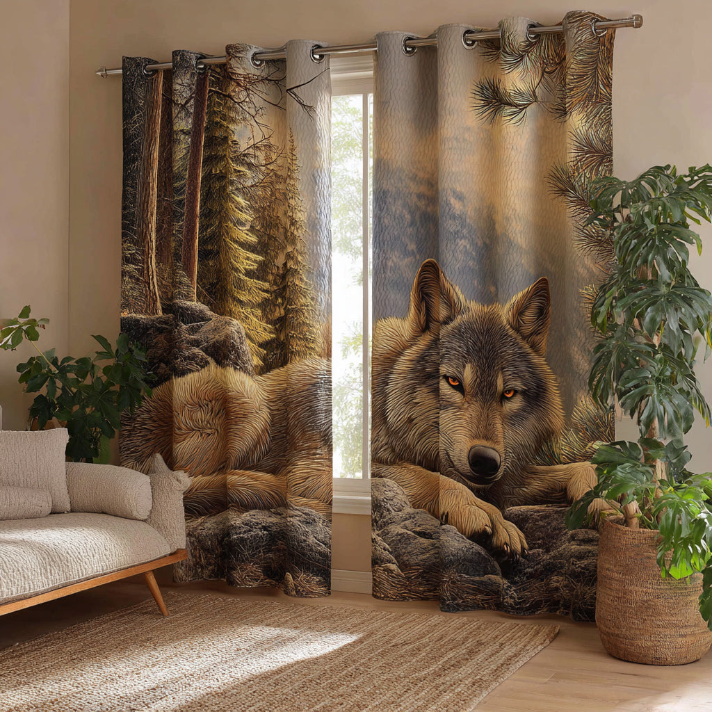 Quilted Curtains – Soul of the Wilderness Wolf