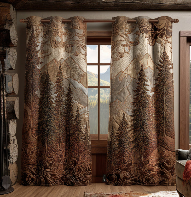Quilted Curtains – Woodland Retreat