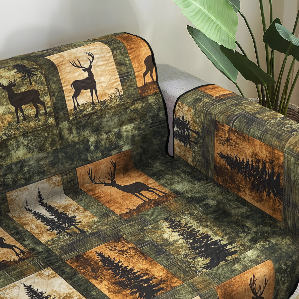 Quilted Sofa Cover – with Elegant Forest